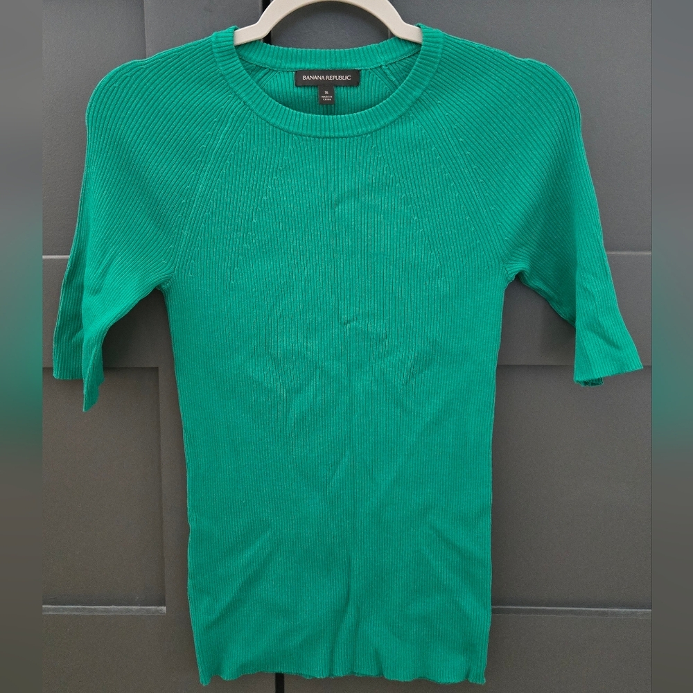 Banana Republic Emerald Ribbed Sweater